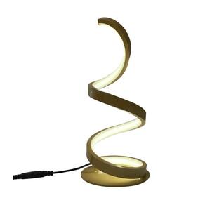 Luminária Led Abajur Mesa 10W Luxo Espiral Moderna Dourado