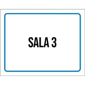 Placa Ambiente Sinalização Setor Sala 3 36X46
