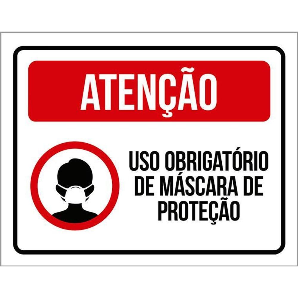 Placa - Atenção, Uso Obrigatório Máscara De Proteção 36X46