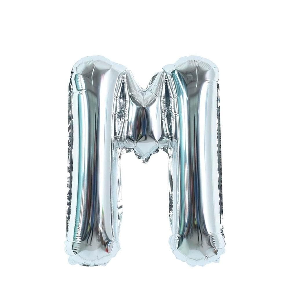 Balao Metalizado 16  40Cm  Letra M Prata