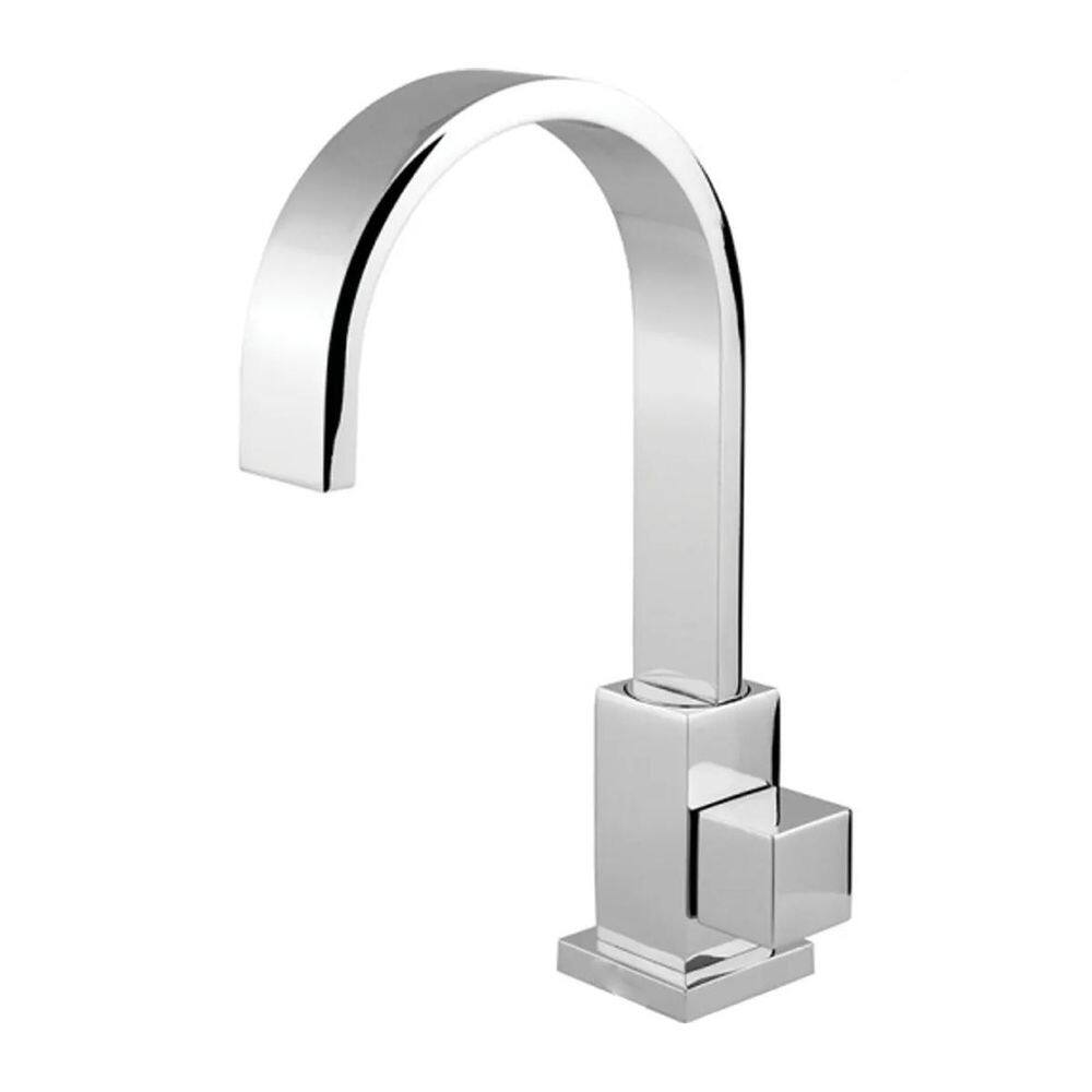 Torneira Luxo Bancada Cozinha Bica Square Metal 1/4 Volta