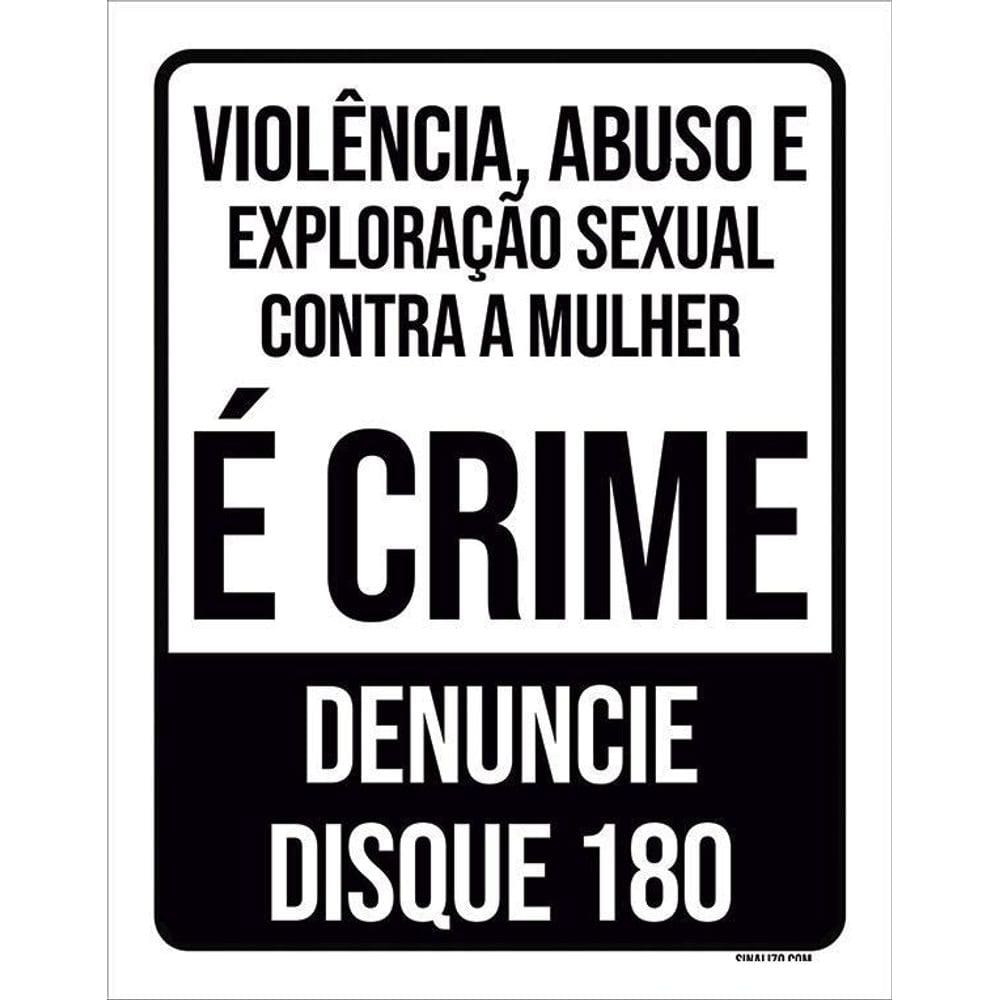 Kit 10 Placa Violência Abuso Exploração Crime Denuncie 27X35