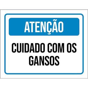 Placa De Sinalização - Atenção Cuidado Com Os Gansos 36X46