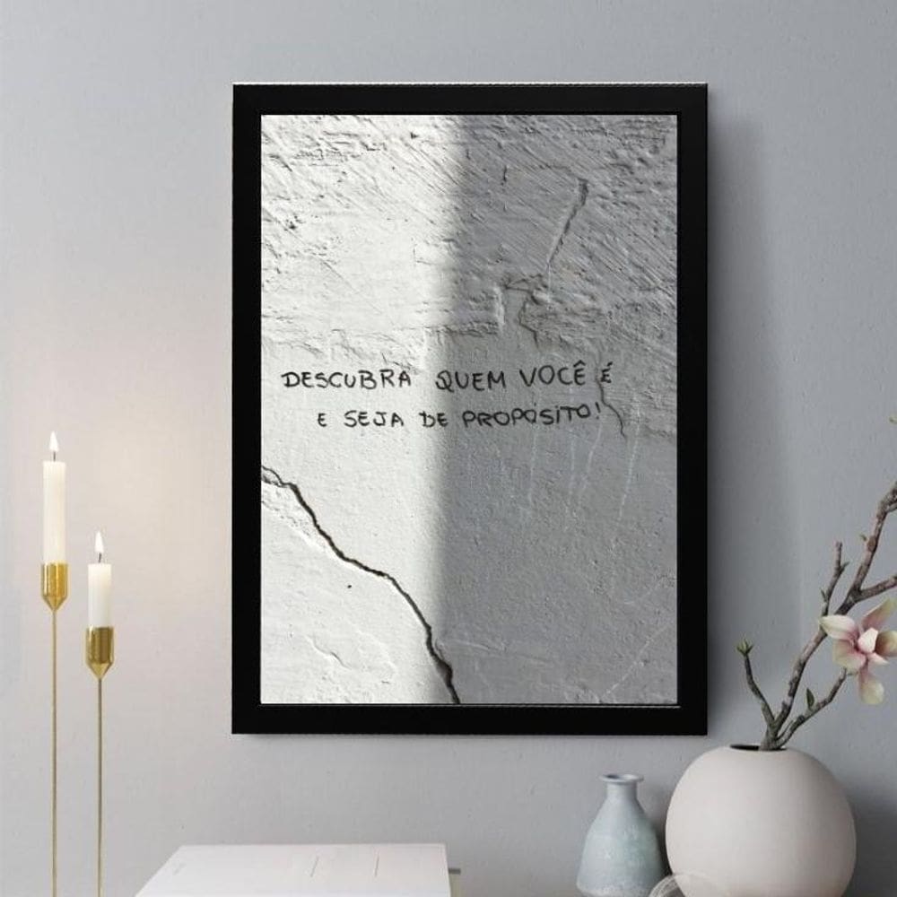 Quadro Decorativo Descubra Quem Você É 33X24Cm - Com Vidro
