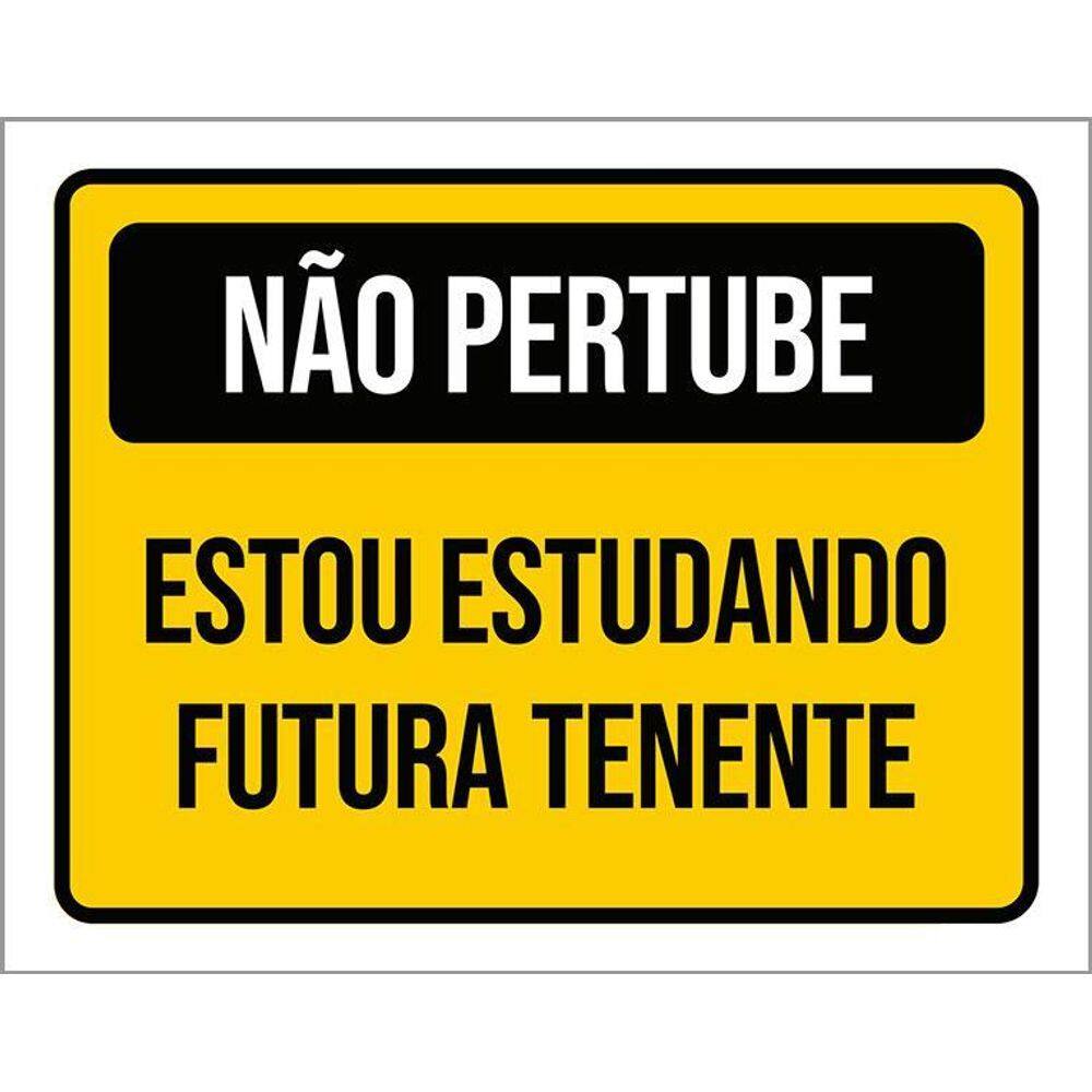 Placa Não Perturbe Estudando Futura Tenente 36X46