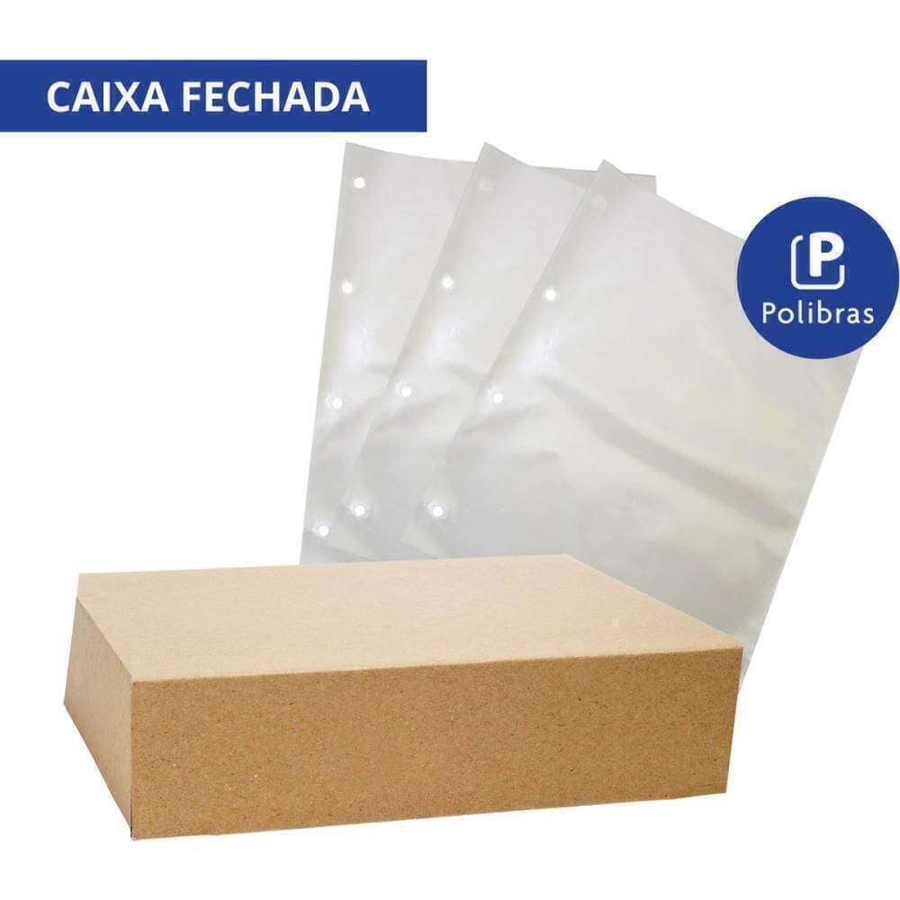 Envelope Plástico Ofício 4 Furos Fino 0,06 Mm - Polibras