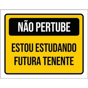 Placa Não Perturbe Estudando Futura Tenente 36X46
