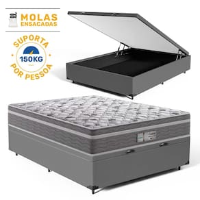 Cama Box Baú com Colchão de Molas Ensacadas Probel Evolution Viúva 128cm