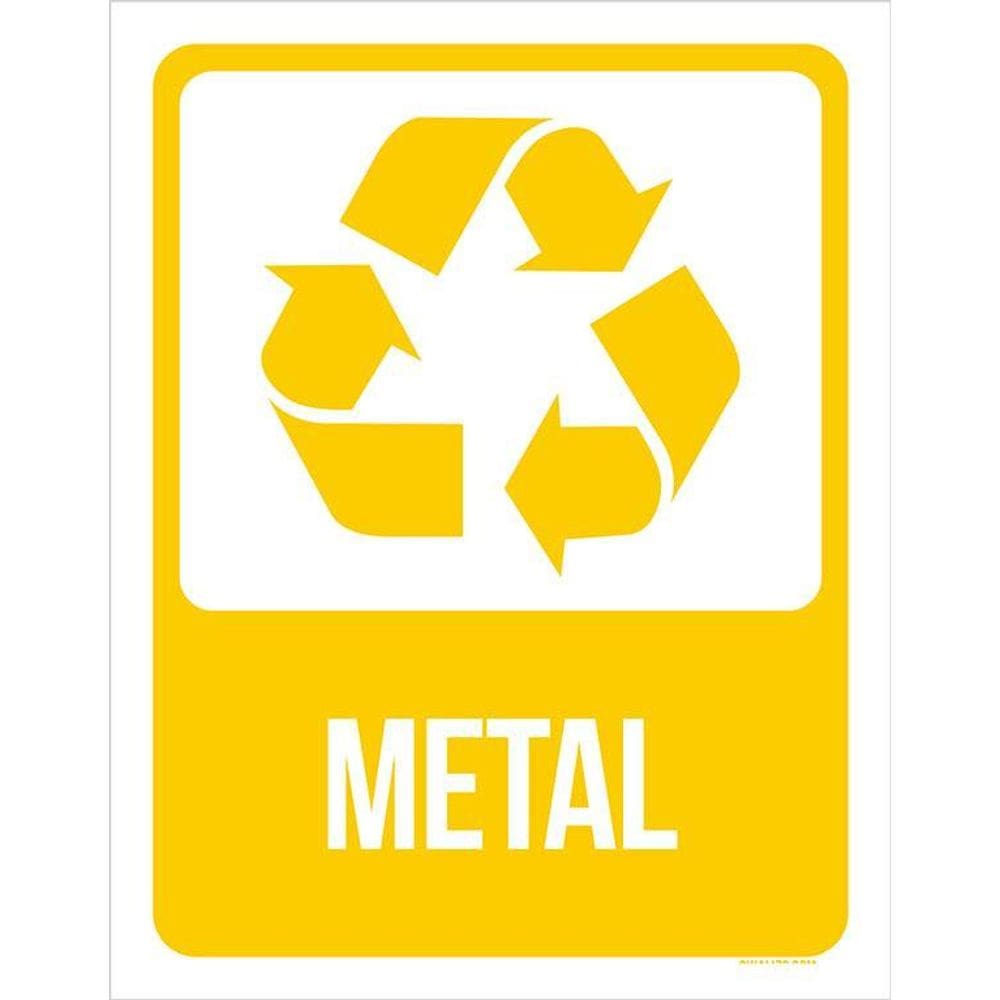 Placa De Sinalização Advertência - Lixo Metal 36X46