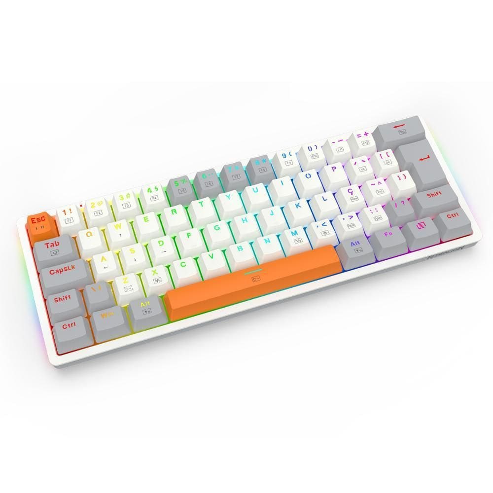 Teclado Mecânico Redragon Akali Branco Cinza | Casas Bahia