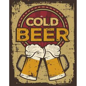Kit 3 Placas Decorativa - Cold Beer Cerveja Modelo 2 Pints