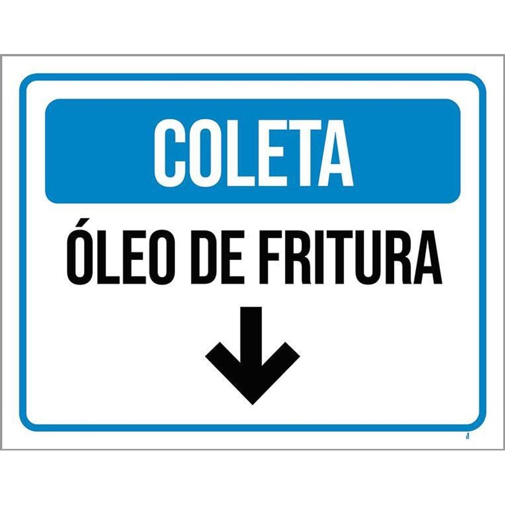 Placa Sinalização Coleta Óleo De Fritura 36X46