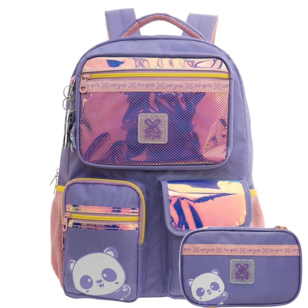 Mochila Costas 16 Utility Panda Holográfica Estojo Box