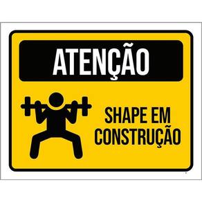Placa Atenção Shape Em Construção Horizontal 36X46