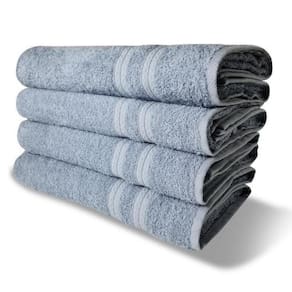 Kit Com 4 Toalhas De Banho 430g/m² Grande Grossa 80x150cm Itália Soft - Azul