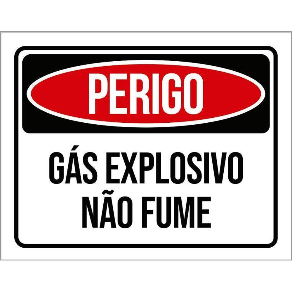 Placa Perigo Gás Explosivo Não Fume 36X46