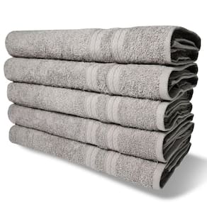 Kit 5 Toalhas De Banho 430g/m² Grande Grossa 80x150cm Itália Soft - Cinza