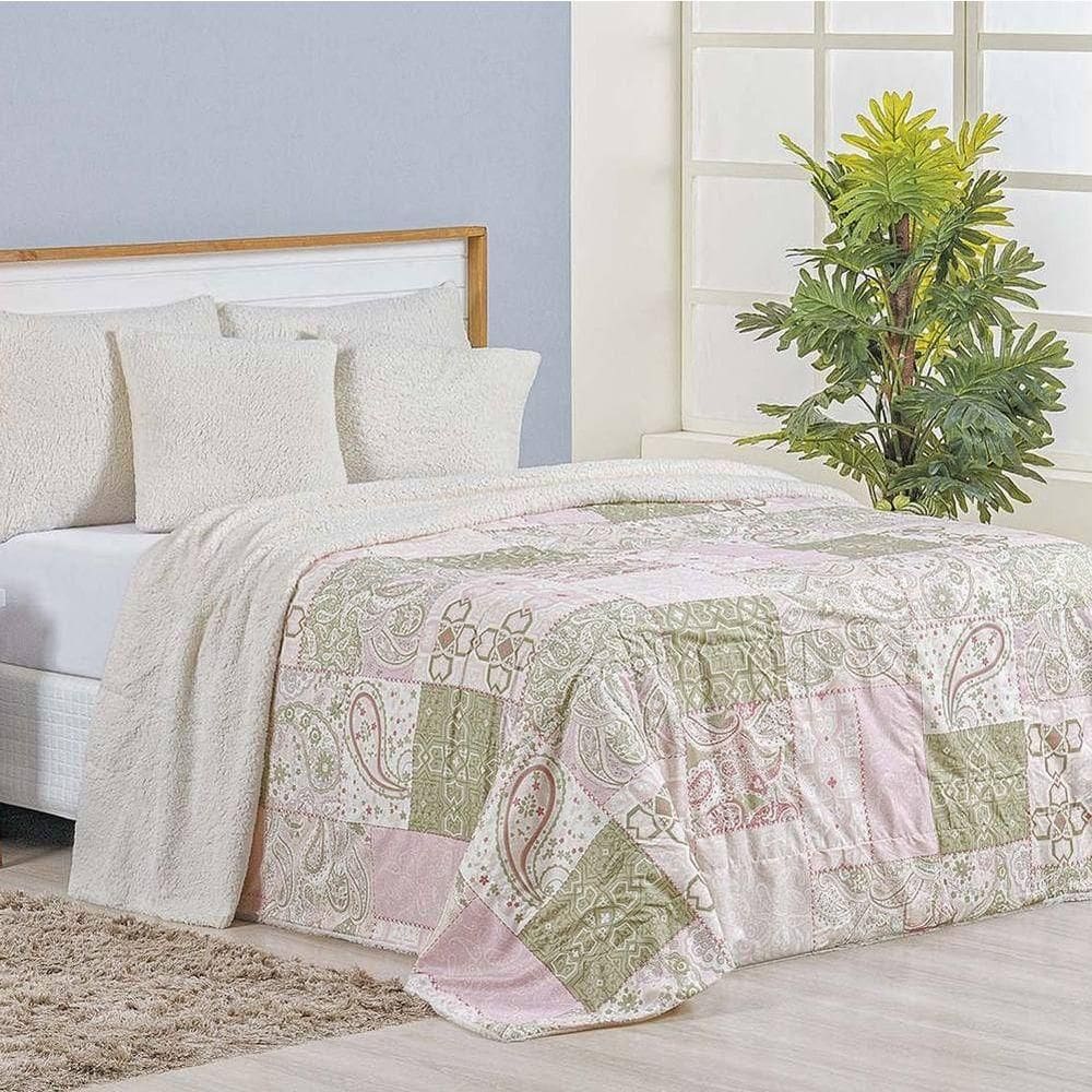 Cobertor Queen Top Line Estampado Hipercal/sherpa 1 Peça - Loire