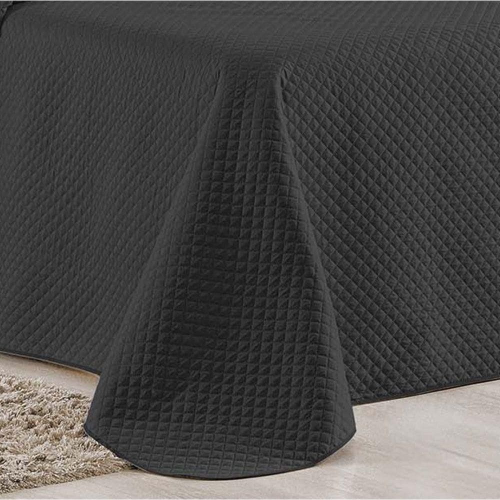 Cobre Leito Queen Bouti Mavie Geométrico 180 Fios 3 Peças - Preto