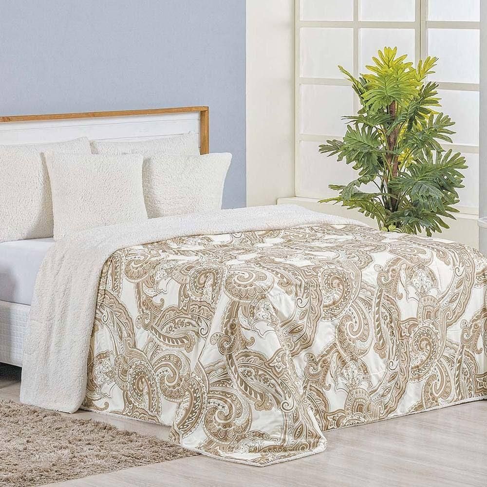 Cobertor Queen Top Line Estampado Hipercal/sherpa 1 Peça - Malaga