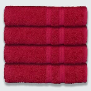 Kit 4 Toalhas De Banho 430g-m² Grande Super Grossa 80x150cm Itália Soft Cereja