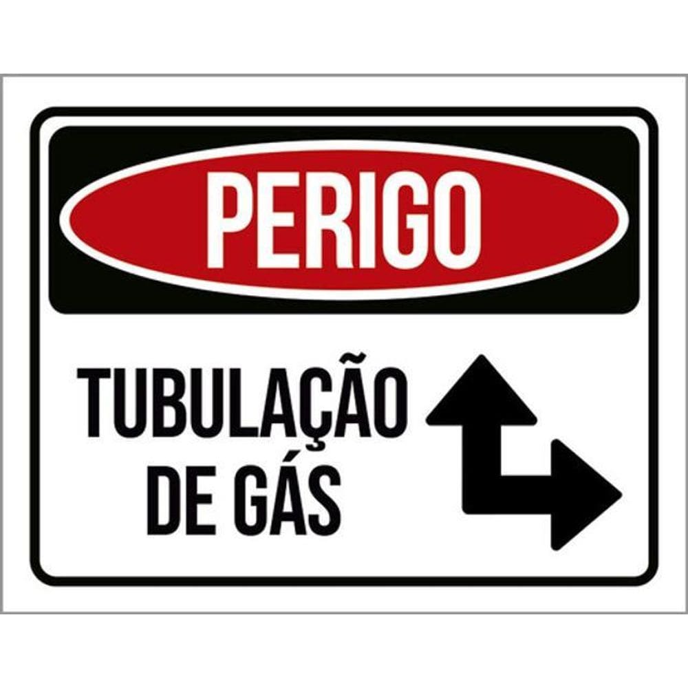 Kit 3 Placas Perigo Tubulação De Gás