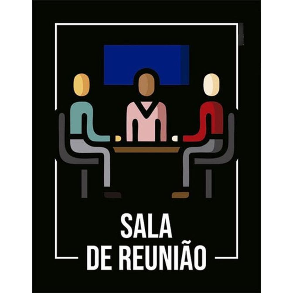 Kit 3 Placas Desenho Sala De Reunião