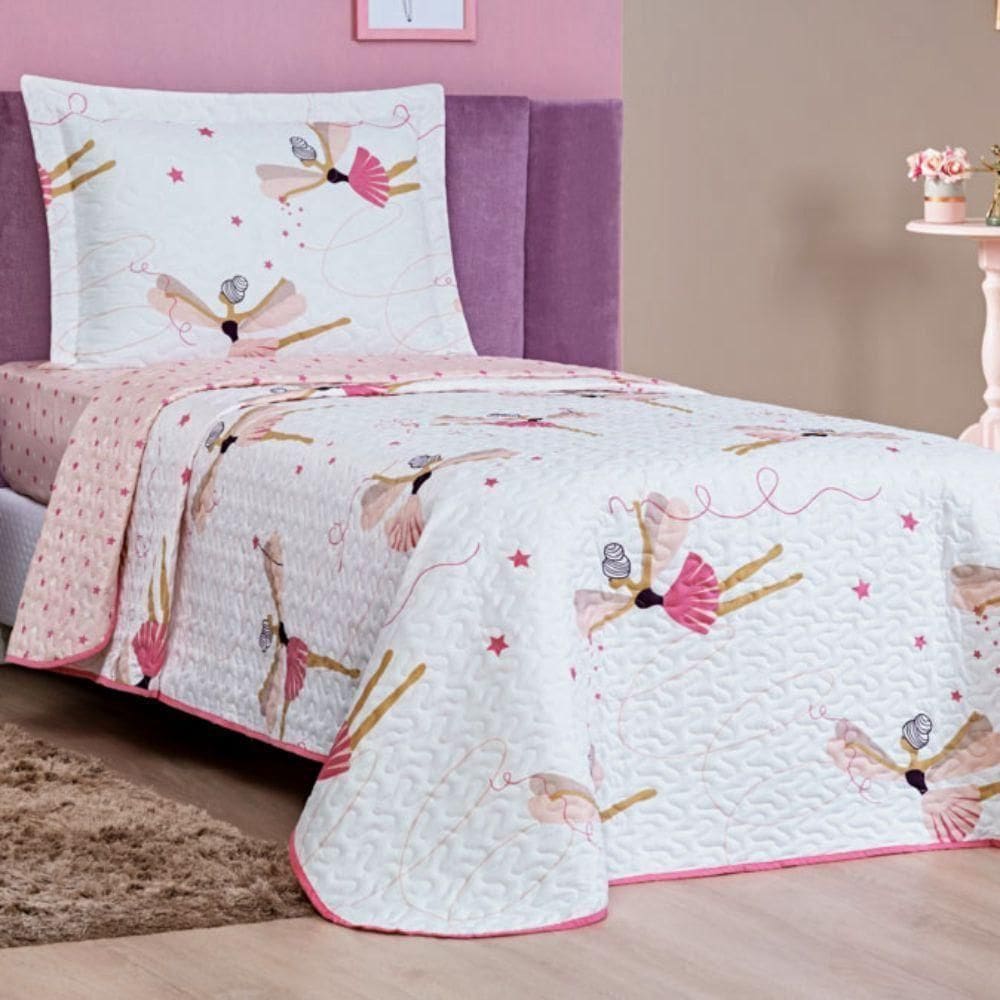 Colcha Cobre Leito Casa Show Solteiro 2 Peças - Bailarina