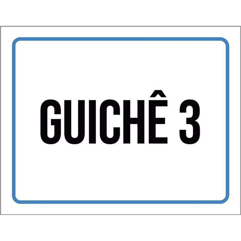 Placa Sinalização - Guiche 3 27X35