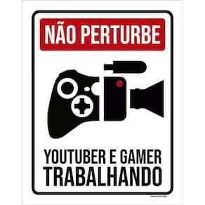 Kit 3 Placas Decorativa Youtuber Gamer Trabalhando Xb
