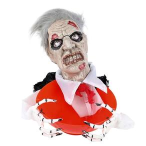 Petisqueira Velho Zumbi Com Som Movimento Luz 30Cm Halloween