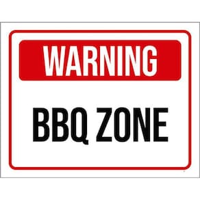 Kit 3 Placas Warning Bbq Zone