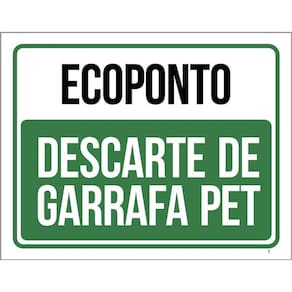 Placa Ecoponto Descarte De Garrafas Pet 36X46