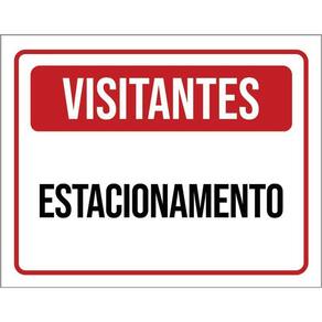 Placa De Sinalização - Visitantes Estacionamento 36X46