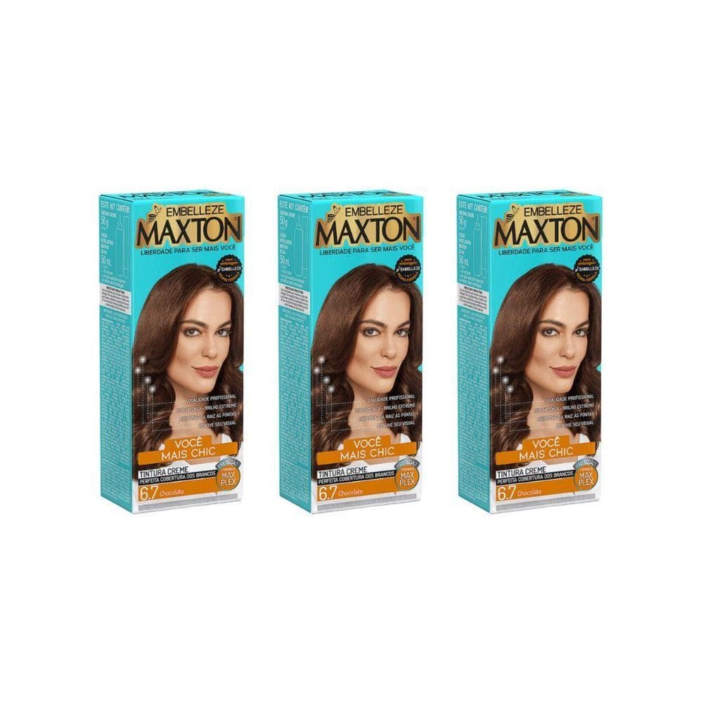 Coloraçao Maxton 6.7 Chocolate-Kit C/3Un