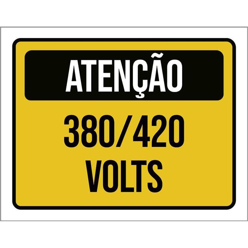 Kit 3 Placas Atenção 380 420 Volts