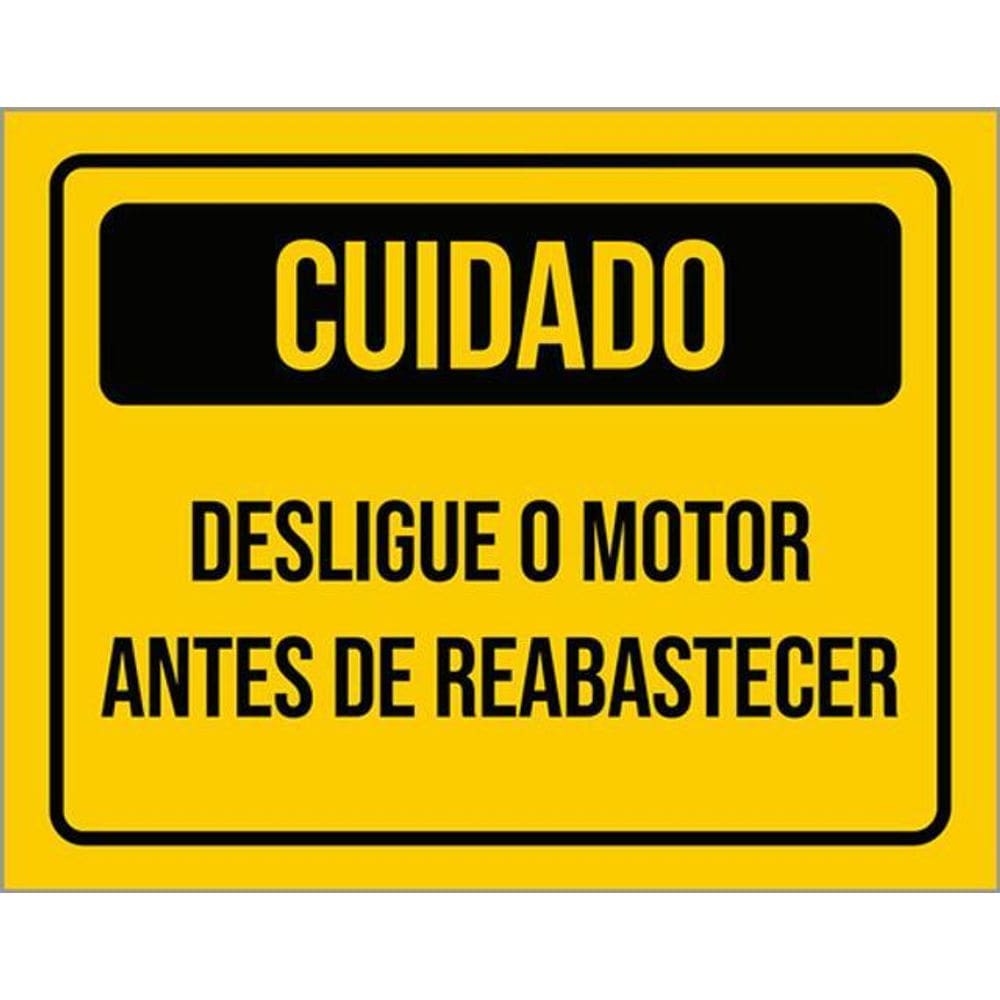 Kit 3 Placas Cuidado O Desligue Motor Antes De Reabastecer