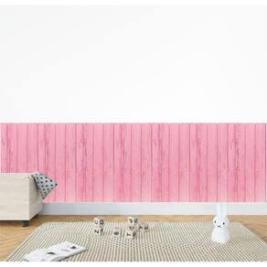 Adesivo De Parede Ripa Ripado Rosa Cerca De Madeira Rústica
