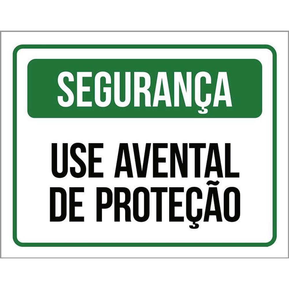 Placa Segurança - Use Avental De Proteção  36X46