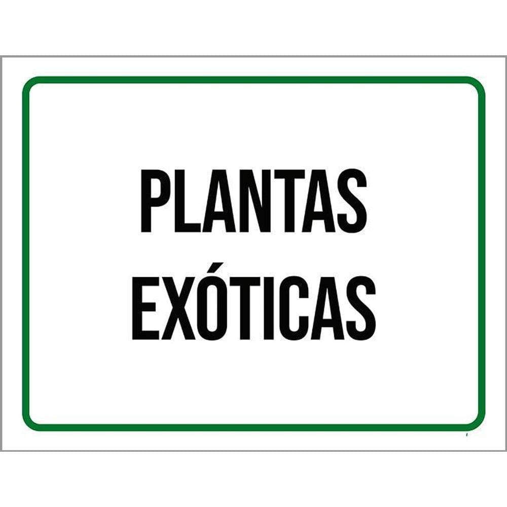 Placa Sinalização Verde - Plantas Exóticas 36X46