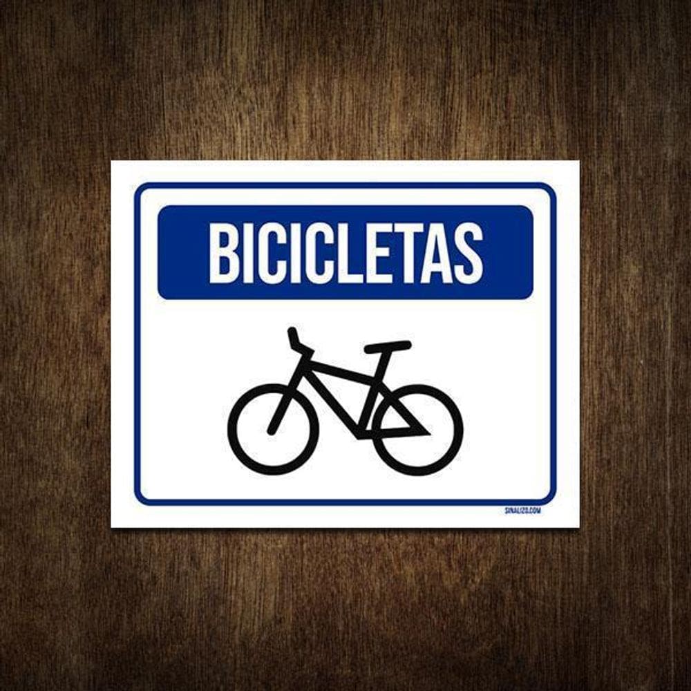 Placa De Sinalização Entrada Estacionamento Bicicletas 36X46