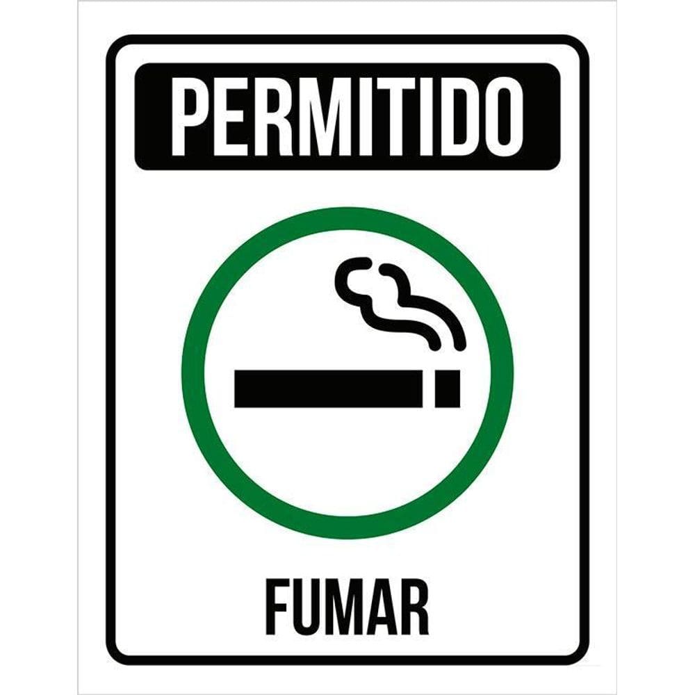 Placa Permitido Fumar Área Fumantes - De Sinalização 36X46