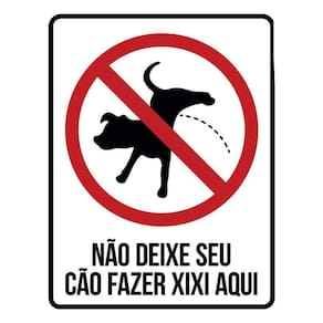Placa Atenção Não Deixe Seu Cão Fazer Xixi Aqui V 36X46