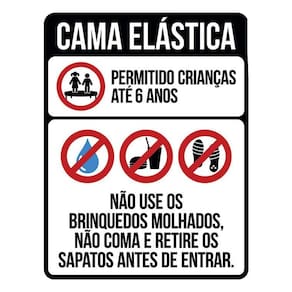 Placa Sinalização - Condomínio Cama Elástica 36X46