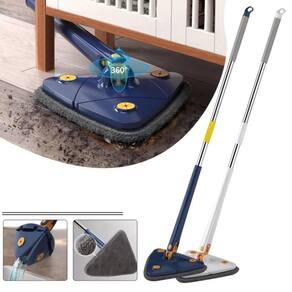 Mop Giratório Esfregão Triangular 2 Refil Limpeza Azul