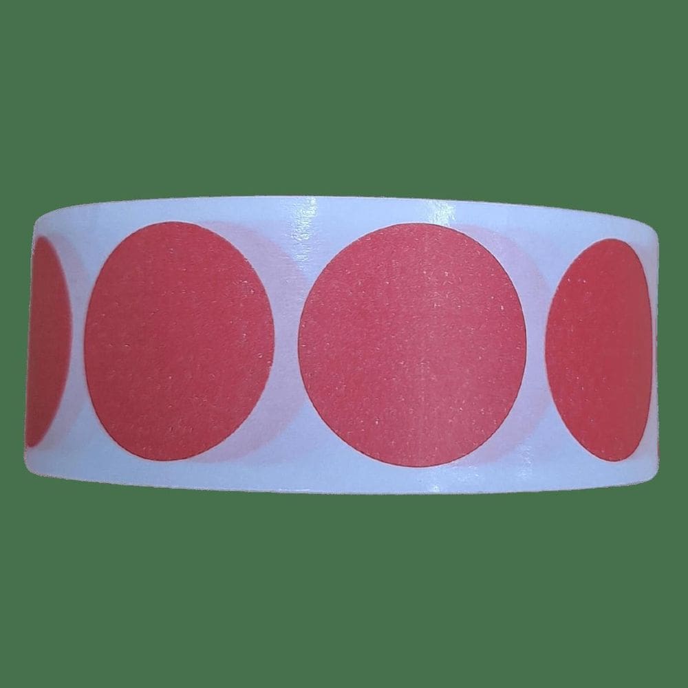Etiqueta Adesiva Bolinha Colorida Vermelho 25Mm 2,5 Cm Rolo