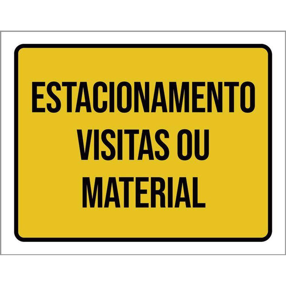 Placa Sinalização Ambiente Estacionamento Visitas 36X46