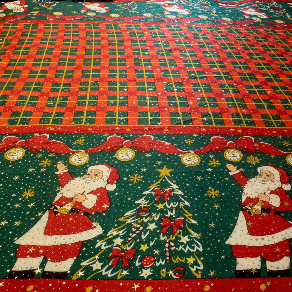 Tecido Oxford Natal Estampado Natalino Com Brilho Rolo 3 Metros