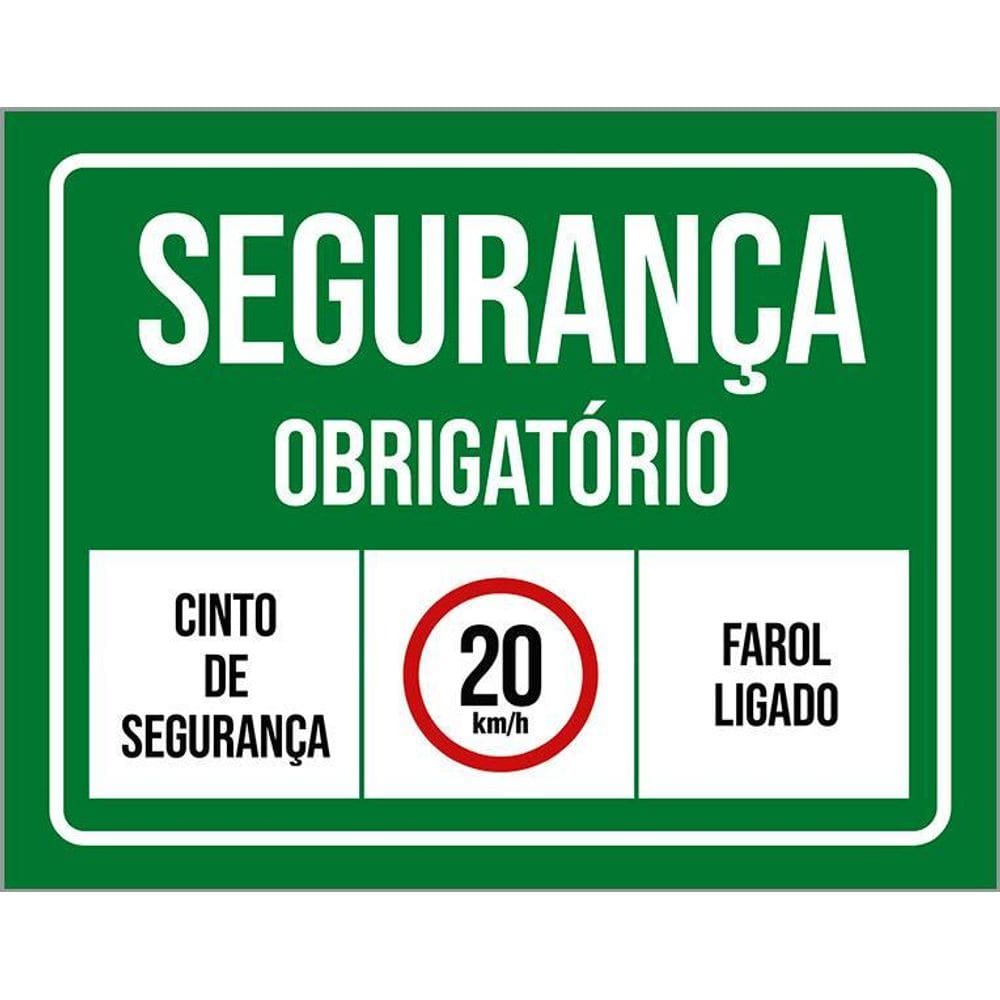 Placa Segurança Obrigatório Cinto De Segurança Farol 36X46