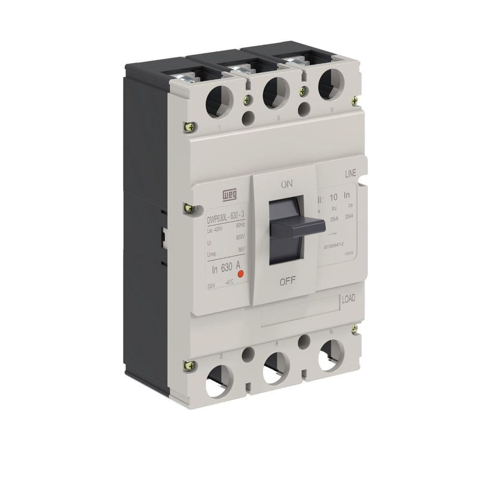 Disjuntor Caixa Moldada Dwp 3P Dwp630L-600-3 35Ka 600A Weg